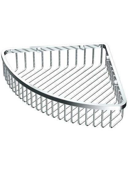 12 inch Shower Corner Basket in Polished Chrome.